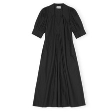 Ganni Black Poplin Midi Dress size 2