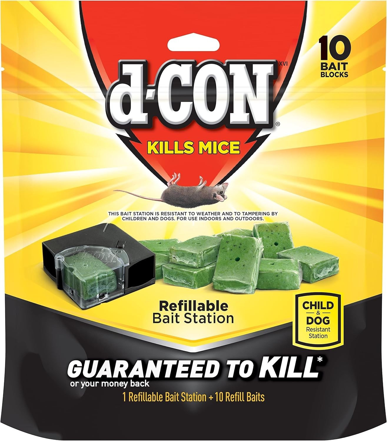 Refillable Corner Fit Mouse Poison Bait Station Refills, 10 count FREESHIPPING**