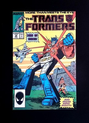 Transformers #34 Marvel 1987 Tom Morgan Ian Akin Brian Garvey Optimus Prime cvr 