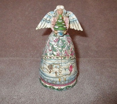 Vtg Jim Shore Angel Mosaic Farm House Countryside Four Seasons Landscape Sleeps