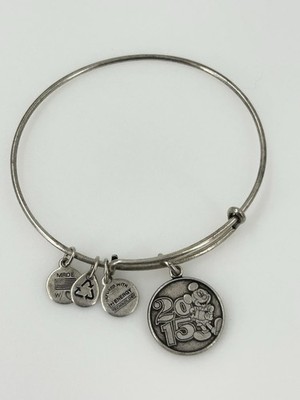 Alex and Ani Mickey Mouse Disney 2015 Silver Tone Bangle Charm Bracelet