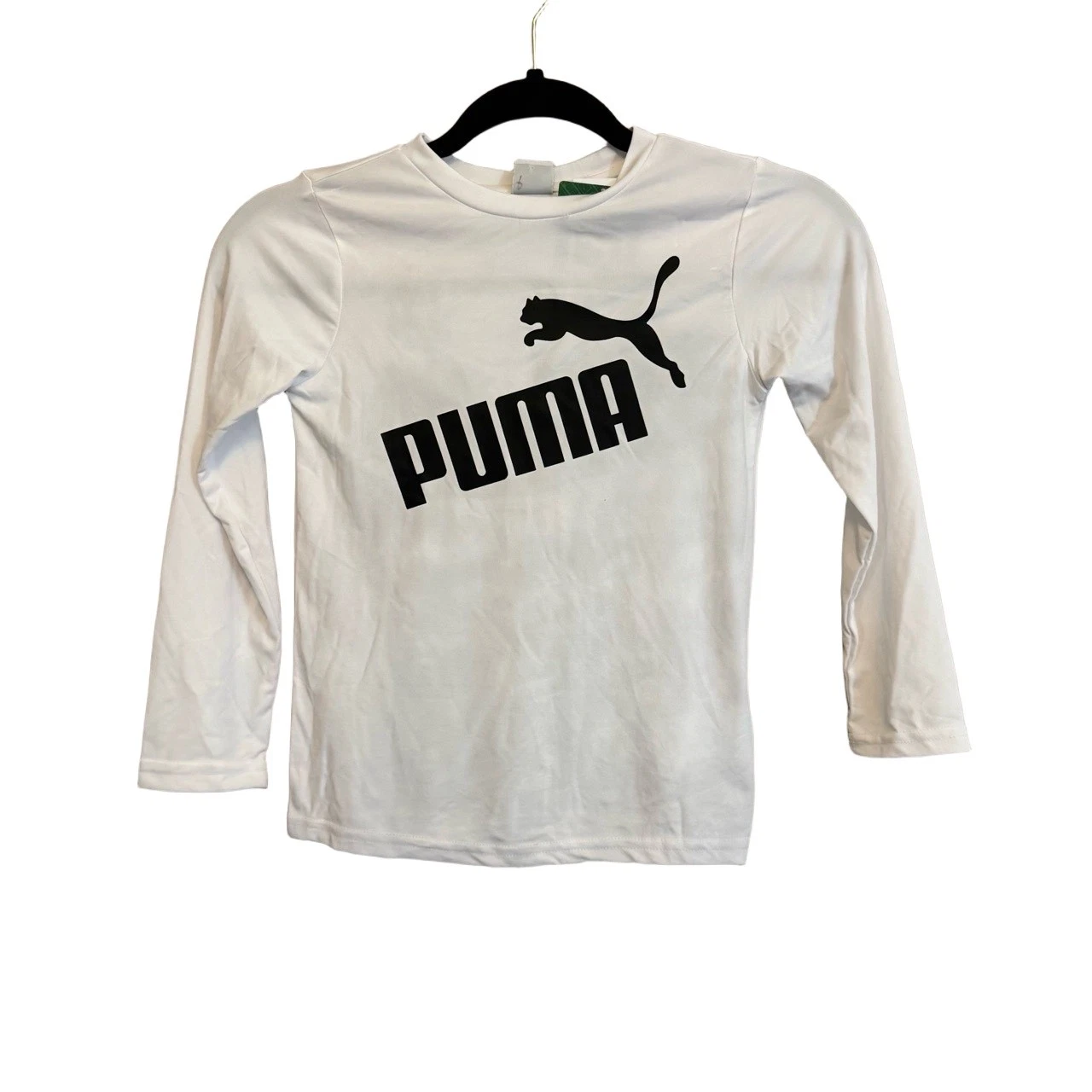 PUMA Kids T-Shirt Boys 6 White Logo Activewear Sporty School Athletic Graphic