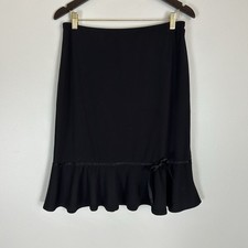 Cato M Black Mini Skirt Bow Ruffle Hem Coquette Whimsigoth Fairy Dark Witchy