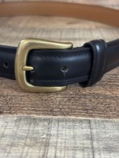 Chap's Belt Men's Size 40 Black Genuine Leather Brass Buckle Career Business