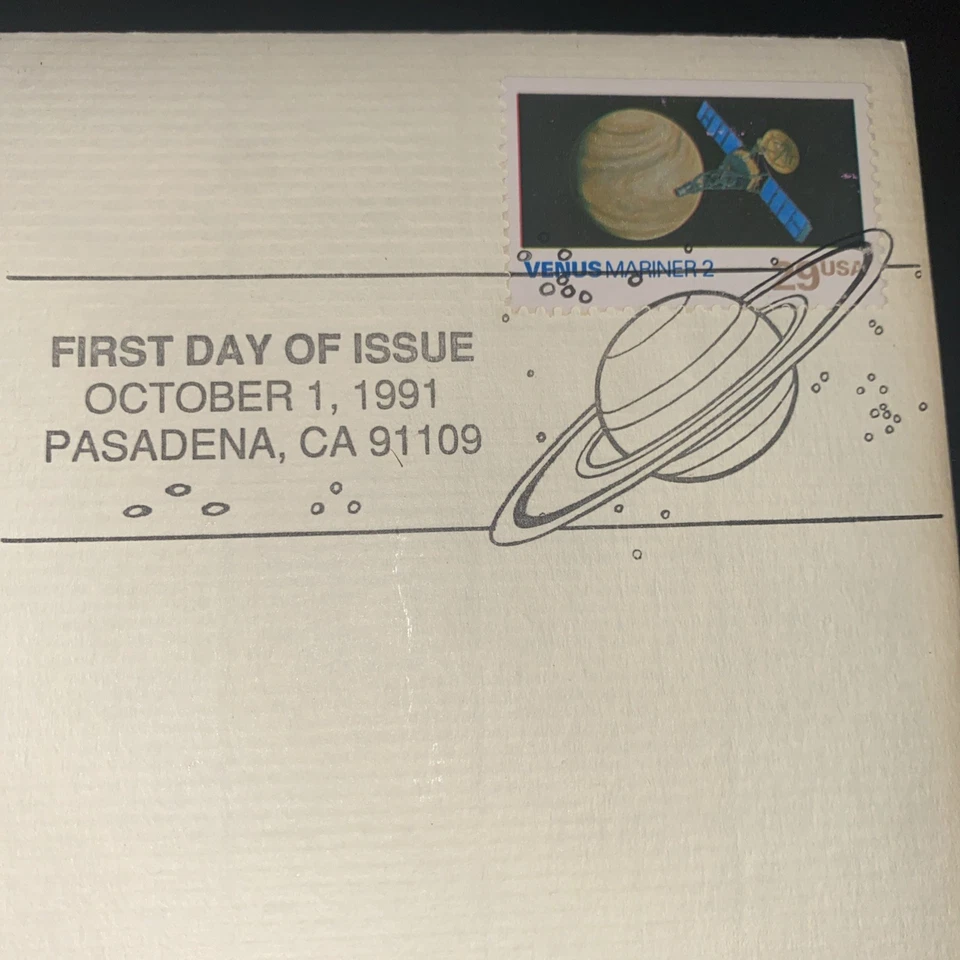 22K Gold Golden Replica of US Stamp 29cent Space Exploration VENUS Oct 1, 1991 - Image 3 of 4