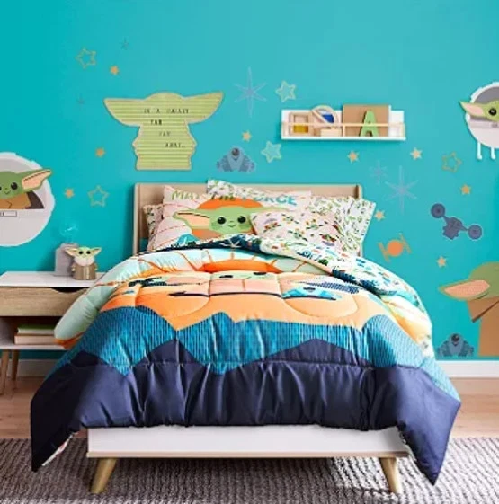 NEW Star Wars Mandalorian Baby Yoda 3-Pc Comforter Set Full/Queen - Big One Kids - Image 3 of 4