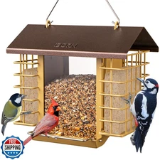 iBorn Bird Feeders for Outdoors,Bird Feeder with Double Suet Hold