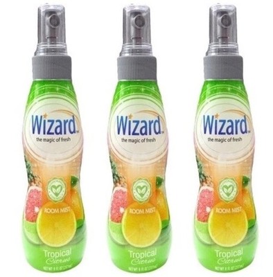 3 Wizard Room Mist Air Freshener Spray Tropical Citrus Scent Each 8 fl oz New DA