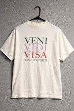 Vintage 90s Peacock Veni Vidi Visa Comedy T-Shirt Retro Single Stitch USA Large