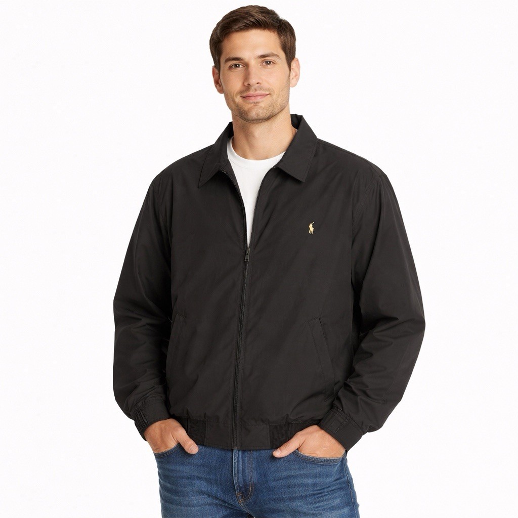 Polo Ralph Lauren ブラック ナイロンジャケット　SIZE M Polo Ralph Lauren Jacket Men 2XB Black Water Repellent Windbreaker