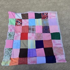 Vintage Patchwork Quilt Pillow Case Slip Cover 16x16 Machine Stitched