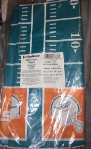 Miami Dolphins Nfl Football Party Decoration Plastic Tablecover