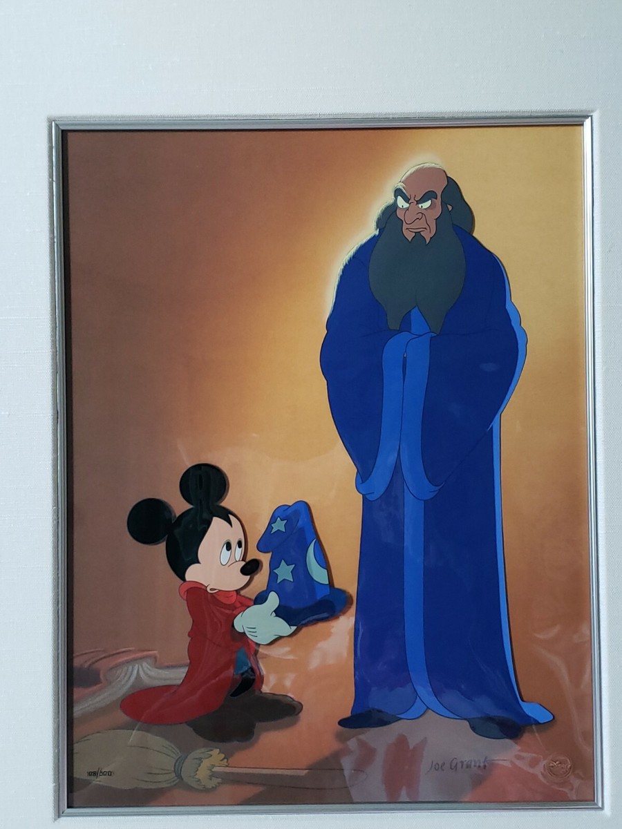 Disney Animation Art Cel Sorcerer Mickey Mouse Yen Sid Fantasia A Lesson  Learned