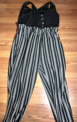 Jumpsuit  Size Medium Mock Button Down Tank Top Black