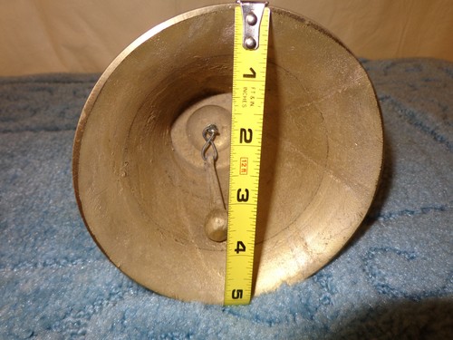 Large Hand Held Country School Brass Bell . - Picture 4 of 4