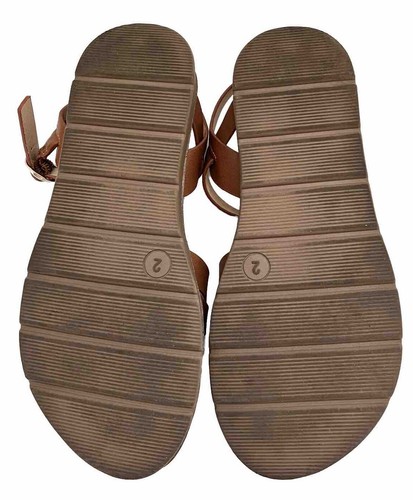 Cat & Jack Girls Size 2 Lillian Open Toe Ankle Strap Sandals Brown (Cognac) - Picture 5 of 5