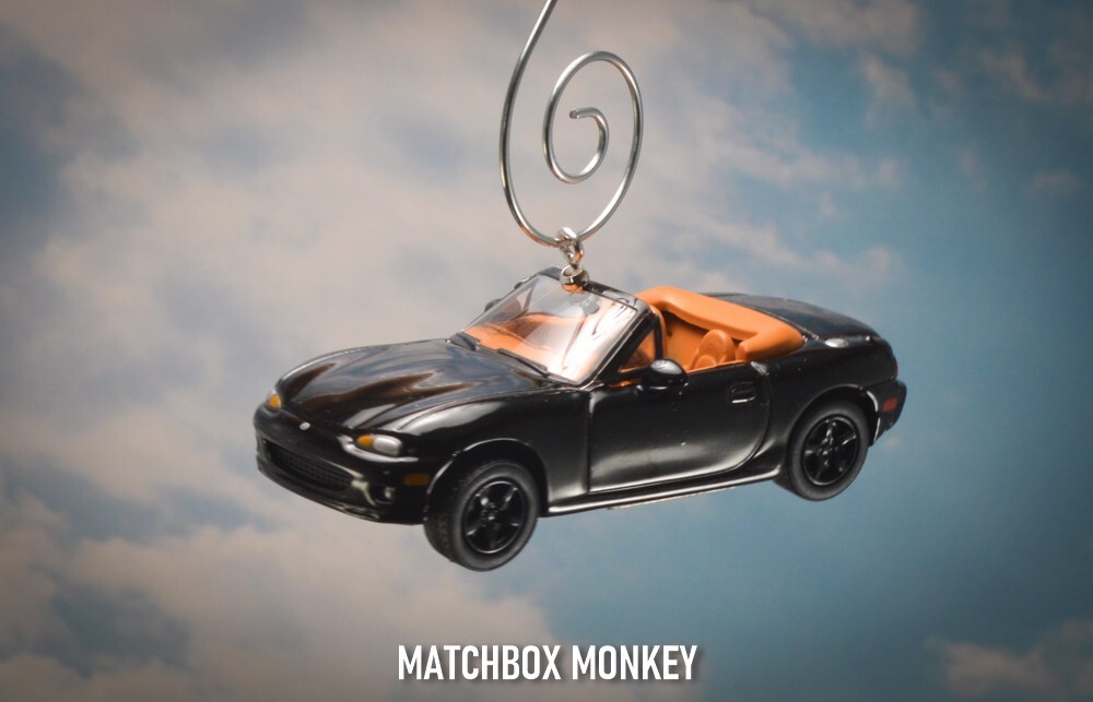 Black Mazda MX-5 Miata (NB) Christmas Ornament Convertible Sports