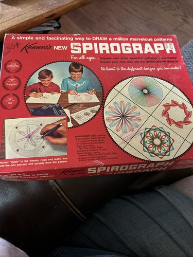 Kenner's New Spirograph Drawing Set No. 401 Box Bausatz 1967 Vintage