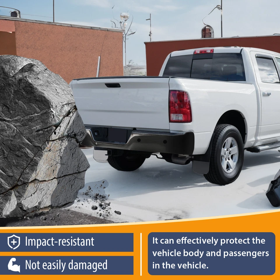 Black Rear Bumper Assembly For Dodge Ram 1500 2009-2018 19 2500 3500 2010-2012 - Image 4 of 4