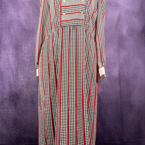 Vestido vintage para mujer Samantha Stevens años 80 sabuesos rojo dientes talla 12 - Imagen 4 de 6