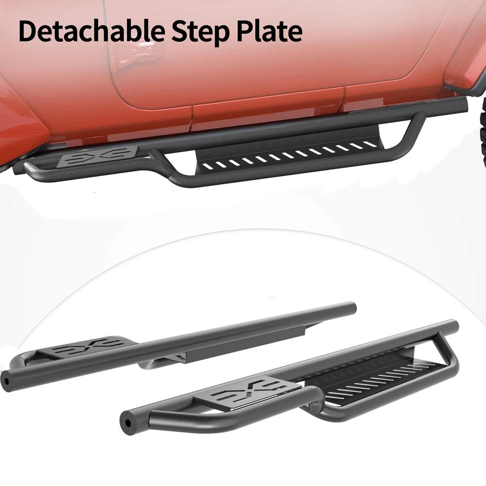 estriberas barra Nerf peldaños laterales para Jeep Wrangler TJ 1987-2006 2 puertas acero Foto 3 de 4