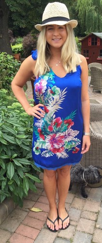 NEW QUEENIE PARIS BLUE SUMMER BEACH SLIP DRESS SIZE UK 10 US 6 RRP £120 - Picture 5 of 7