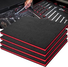 Tool Box Foam Organizer 16x12x1 Inch 4 Pack Black With Red Inserts For Drawers