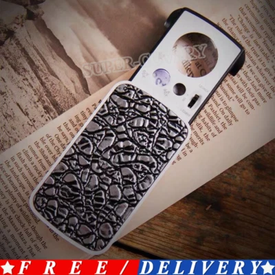 NO BRAND Magnifier Reading Magnifying Glass Jewelry Loupe With LED Light Foldable 30X 60X