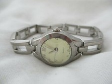 Watch Silver Toned Link Band Round Face Minimalist Stylish WORKING 