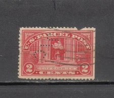 stamp 2 cent City Carrier Scott Q2 parcel post perfin JIC
