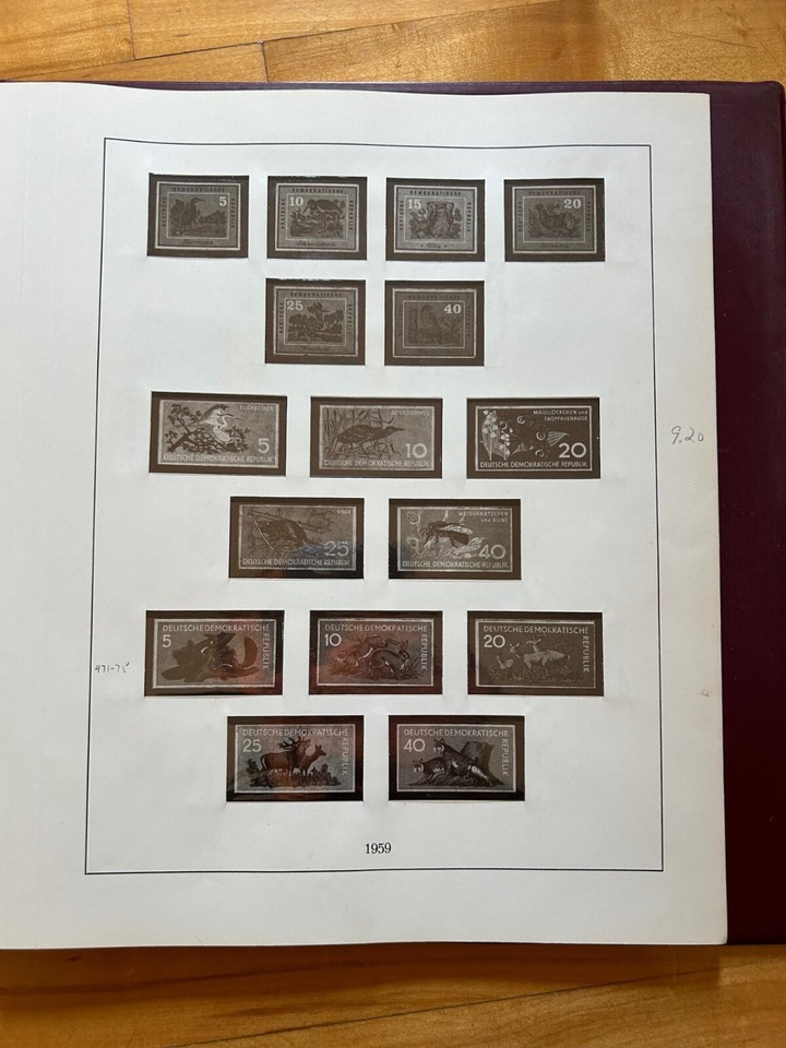 Lindner Stamp Album Germany DDR, Hingeless, (19491962) Brown/vine