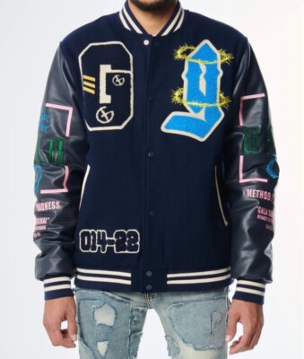 Gala Original Dynasty Varsity Jacket Navy Blue Men s Size L NWT