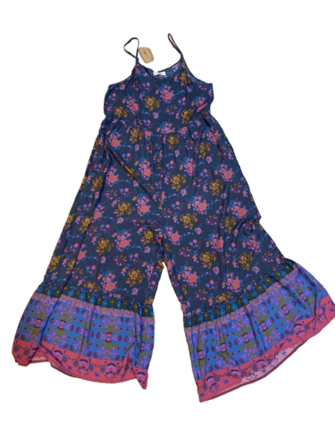 Natural Life L Zoe Floral Sleeveless Wide Leg Jumpsuit Romper Boho Floral Hippie