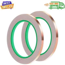 2PCS Copper Tape with Dual Side Conductive Adhesive, Copper Foil Tape, Copper...