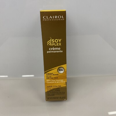 Clairol Professional Soy 4Plex Permanent Creme 10G Lightest Golden Blonde 2 Oz