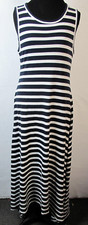 J Crew Striped White And Blue/White Sleeveless Maxi Dress Size M (KK)