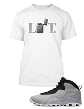 Lit Graphic Sneaker Tee Shirt Match J10 Light Smoke Big Tall Pro Club Shaka T