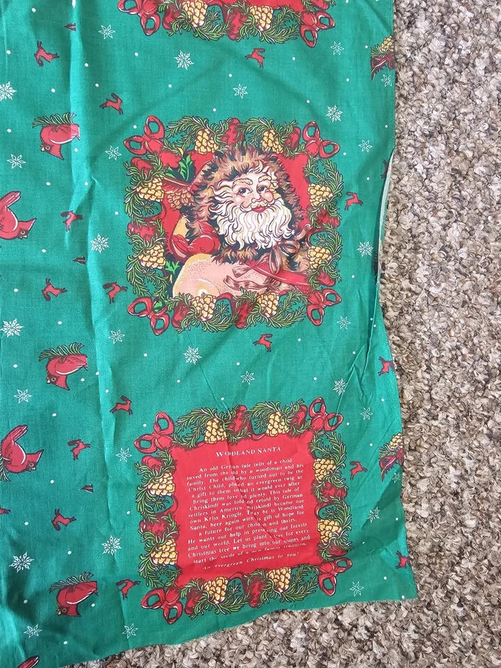 Cheryl Ann Johnson Woodland Santa Pillow Hot Pads 4 Fabric Panels  - Image 3 of 4