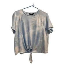 Align Collective Knotted T-Shirt Medium Blue Women Short Sleeve Tie Dye New FLAW