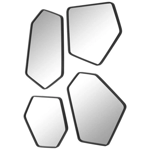 Uttermost Linneah Contemporary Iron MDF and Glass Mirror in Black (Set of 4) - Picture 2 of 9