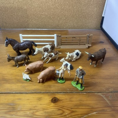 BRITAINS Farm ANIMALS 70er Jahre Farmer Wife Gate 10 Tiere wie auf Fotos
