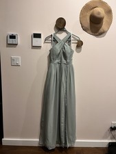 Azazie Women’s Agave Elvira Halter A-line Chiffon Bridesmaid Dress Size A2