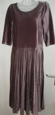 Esprit Samtkleid Gr S /36-38 Plissee altrosa 3/4-Arm Abendkleid Cocktailkleid
