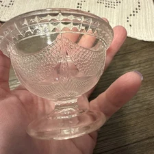 RARE EAPG 1880’s Central Glass  Victorian pressed Stippled Swag Pattn  Open Salt