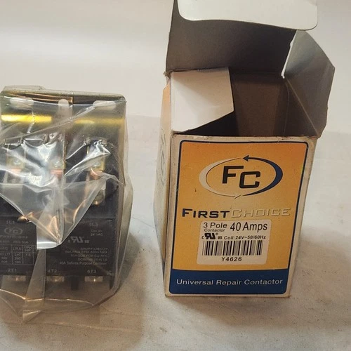 3 pole contactor 24 Volt Coil Rated 40 Amps By First Choice  New Open Box