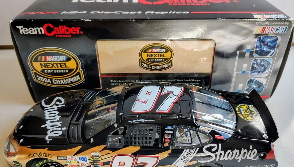 1/24 Nascar Kurt Busch Sharpie Nextel Cup Champ Car Team Calibre Como Nuevo Con Caja Foto 3 de 4