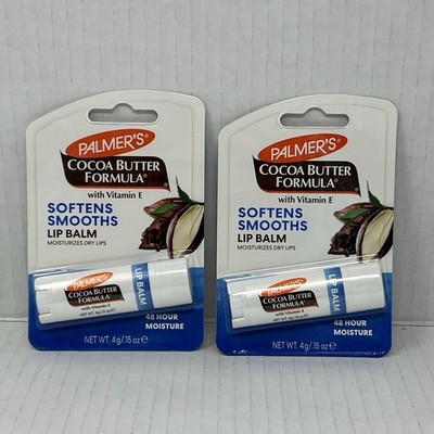 Palmers Cocoa Butter Formula Lip Balm with Vitamin E Lot of 2 4g each