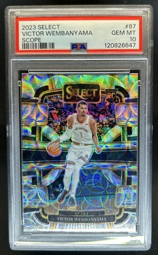 2023-24 Panini Select Victor Wembanyama RC Scope Prizm Concourse #87 PSA 10