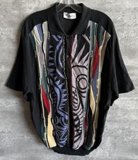 Vintage St. Croix Shop Geometric Abstract Coogi Style Knit Polo Shirt Size L
