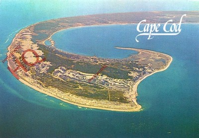 Ansichtskarte_ Cape Cod, Massachusetts, Luftaufnahme der Kapspitze
